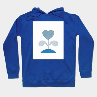 Blue heart flower Hoodie